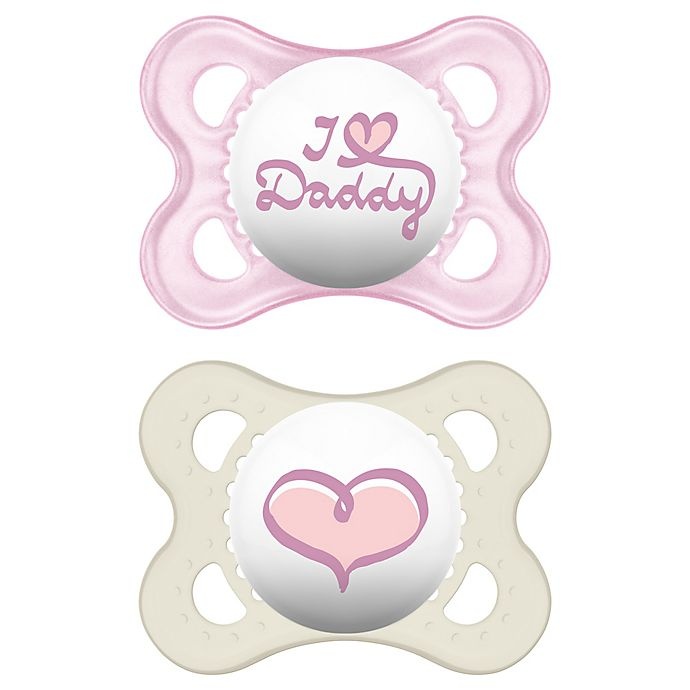 slide 1 of 12, MAM Love & Affection Age 0-6 Months I Love Daddy Pacifier - Pink, 2 ct