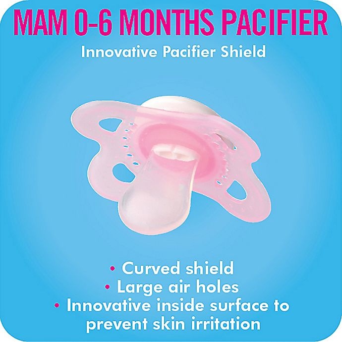 slide 6 of 9, MAM Night Age 0-6 Months Glow-in-the-Dark Pacifier - Blue, 2 ct; 0-6 M