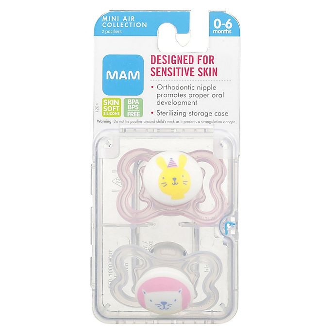 slide 6 of 12, MAM Mini Air Age 0-6 Months Pacifier - Pink, 2 ct