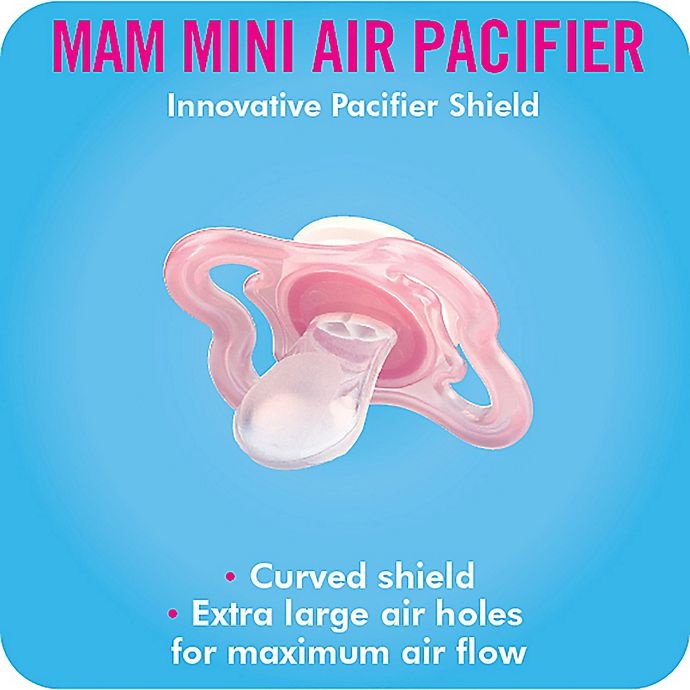 slide 3 of 12, MAM Mini Air Age 0-6 Months Pacifier - Pink, 2 ct