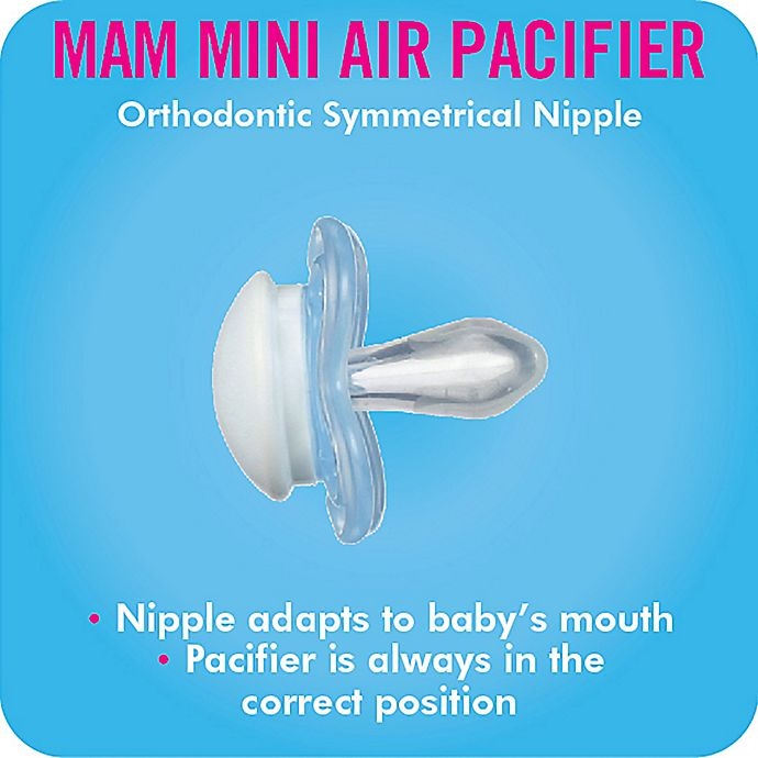 slide 6 of 12, MAM Mini Air Age 0-6 Months Pacifier - Blue, 2 ct