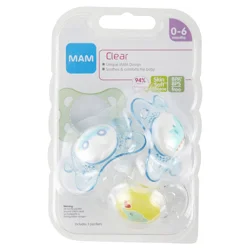 MAM Clear Orthodontic Pacifier, 0-6 Months