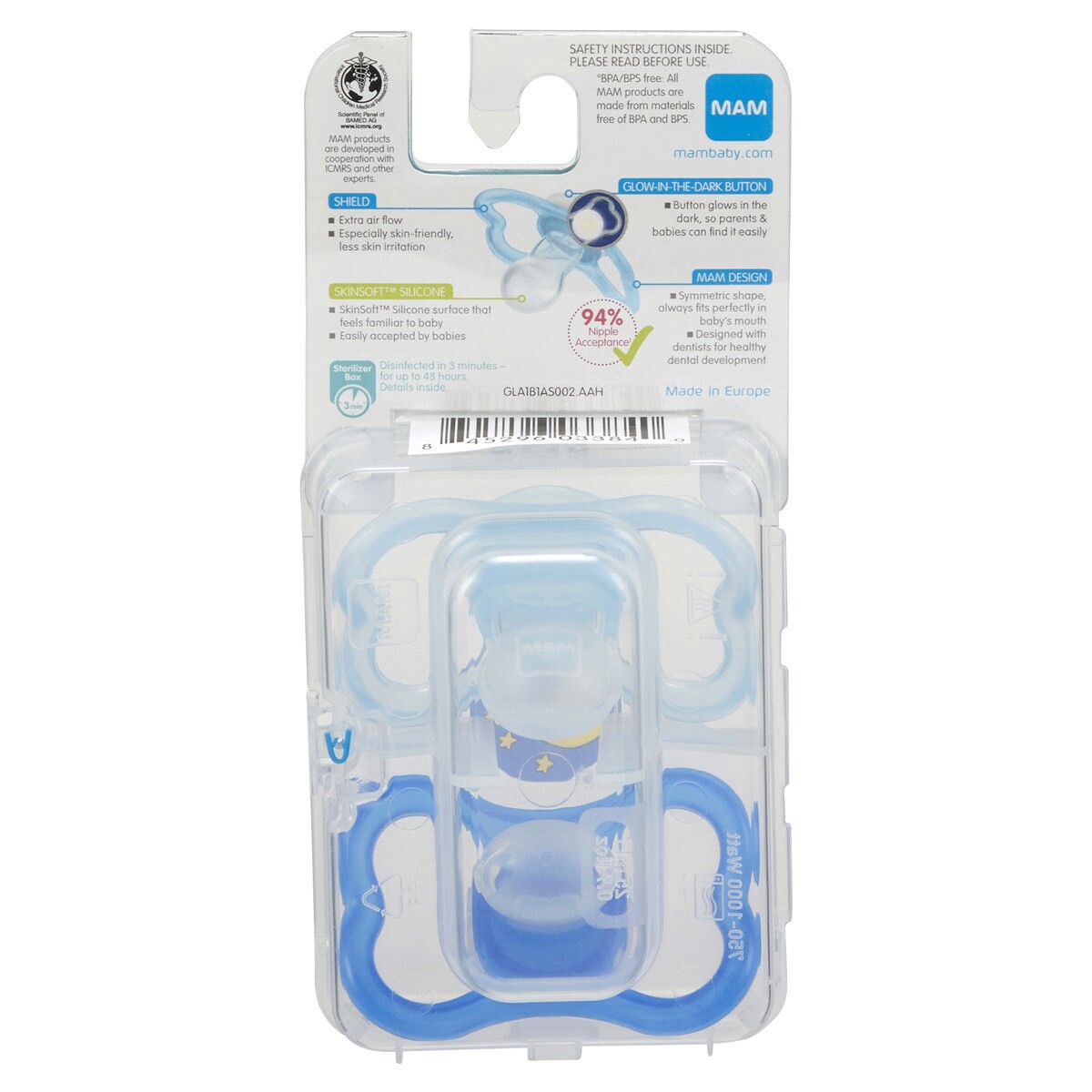 slide 2 of 2, MAM Air Night Pacifier 6+ Months, 2 ct