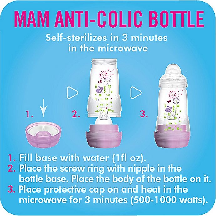 slide 7 of 19, MAM Anti-Colic Bottle - Pink, 5 oz