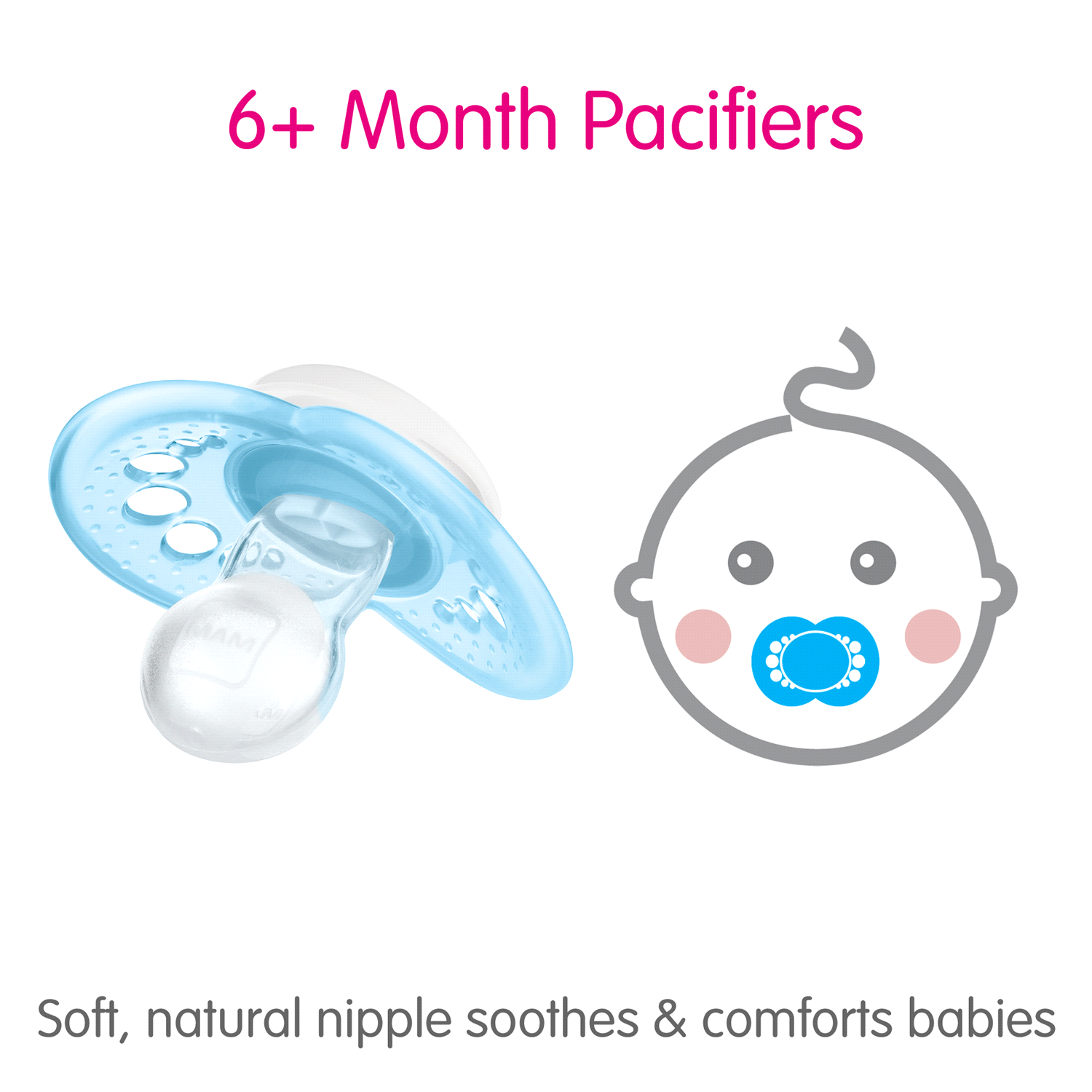 slide 2 of 4, Mam Original Pacifiers, Matte Collection, 6 Months, 2 ct