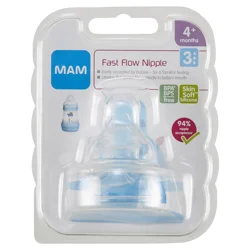 MAM Fast Flow Bottle Nipples - 2ct