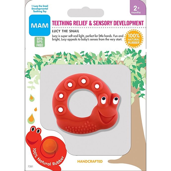 slide 3 of 7, MAM Friends Snail Natural Rubber Teether - Red, 1 ct