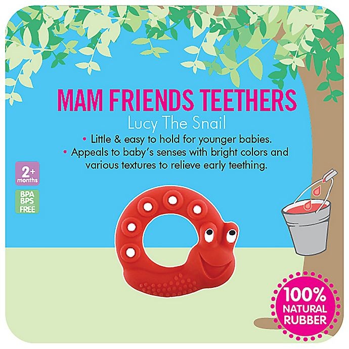 slide 6 of 7, MAM Friends Snail Natural Rubber Teether - Red, 1 ct