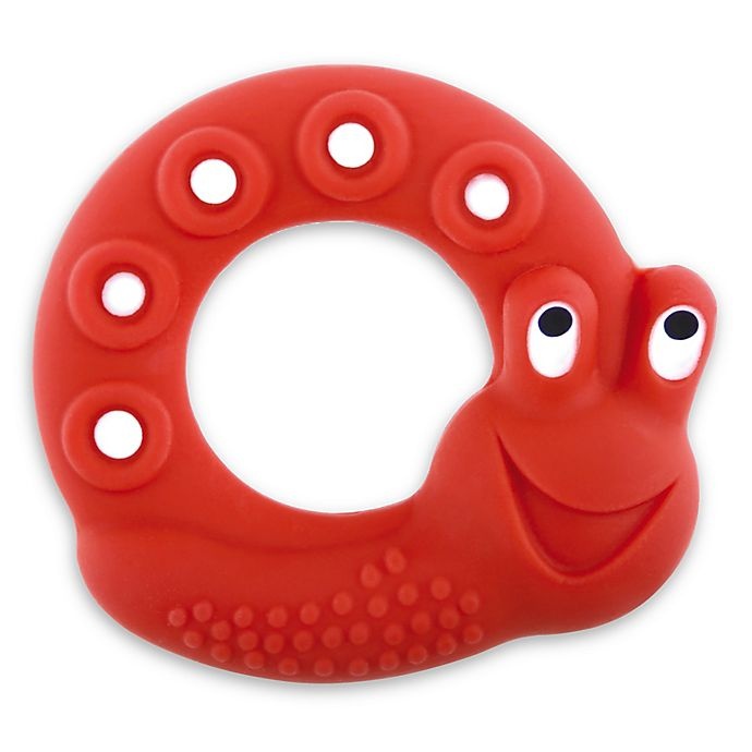 slide 1 of 7, MAM Friends Snail Natural Rubber Teether - Red, 1 ct