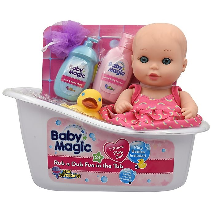 slide 1 of 3, Baby Magic Rub a Dub Fun - the Tub Doll Set, 7 ct