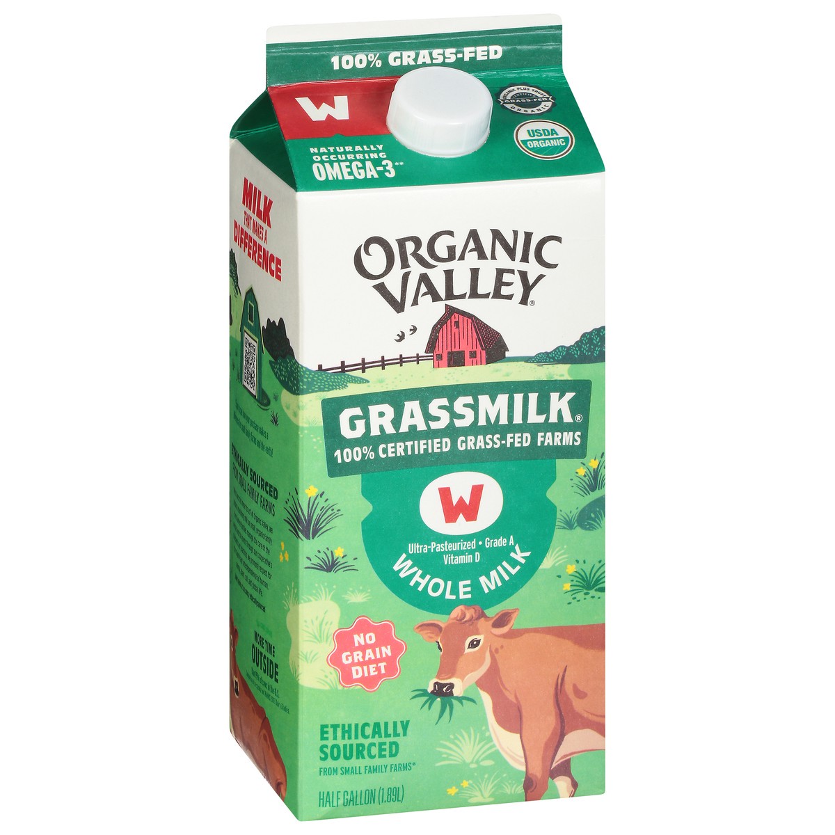 slide 5 of 9, ORGANIC VALLEY Grassmilk Organic Whole Milk, 64 oz, 64 oz