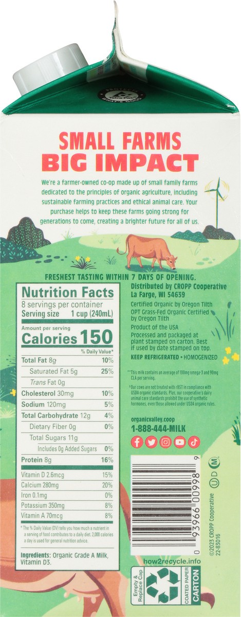 slide 6 of 9, ORGANIC VALLEY Grassmilk Organic Whole Milk, 64 oz, 64 oz