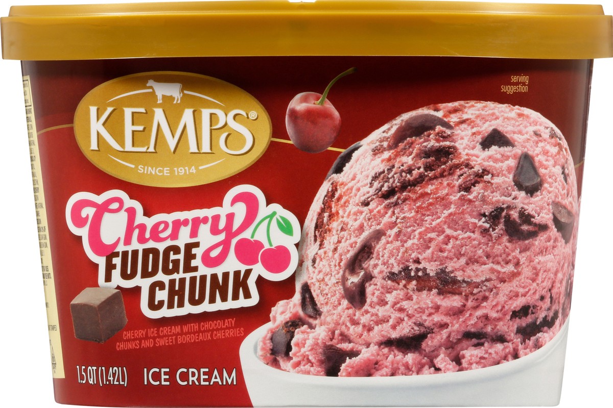 slide 1 of 1, Kemps Cherry Fudge Chunk Ice Cream, 48 fl oz