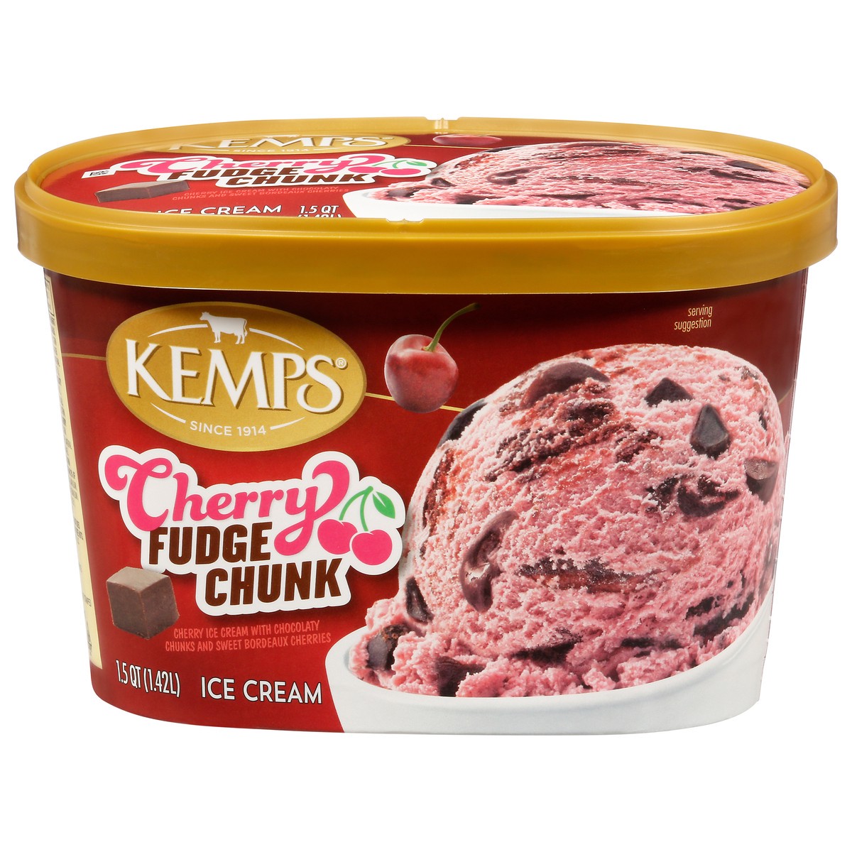 slide 1 of 1, Kemps Cherry Fudge Chunk Ice Cream, 48 fl oz