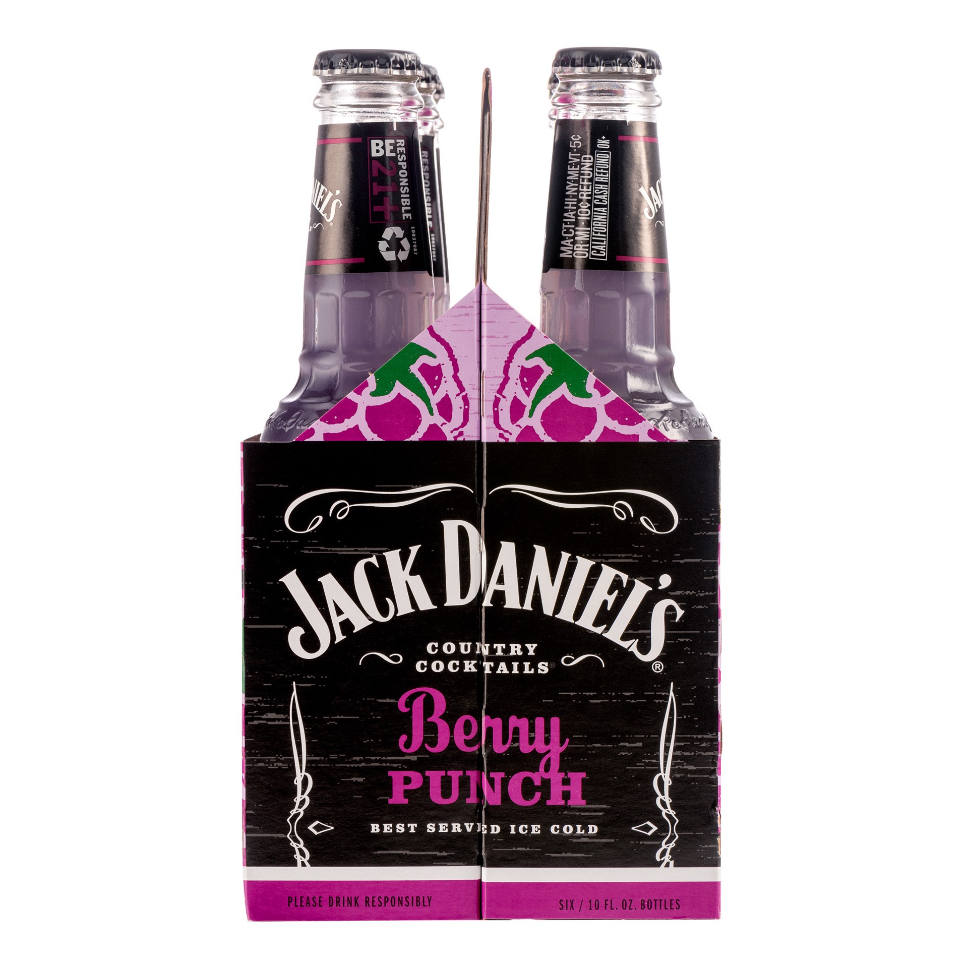 slide 6 of 9, Jack Daniel's Berry Punch Country Cocktails 6 - 10 fl oz Bottles, 6 ct; 10 oz