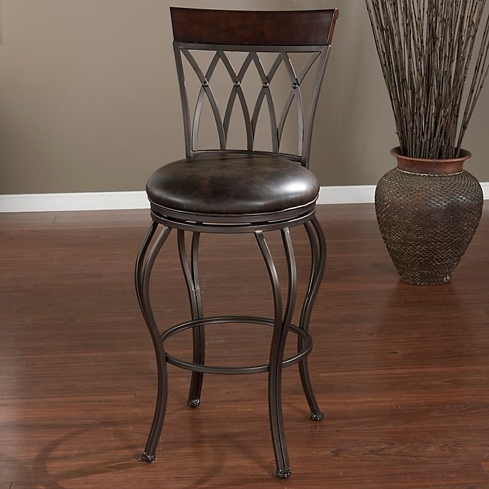 slide 2 of 4, American Heritage Palermo Extra-Tall Swivel Stool - Grey, 1 ct