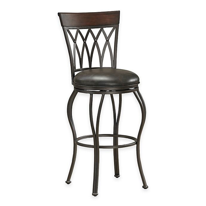 slide 1 of 4, American Heritage Palermo Extra-Tall Swivel Stool - Grey, 1 ct