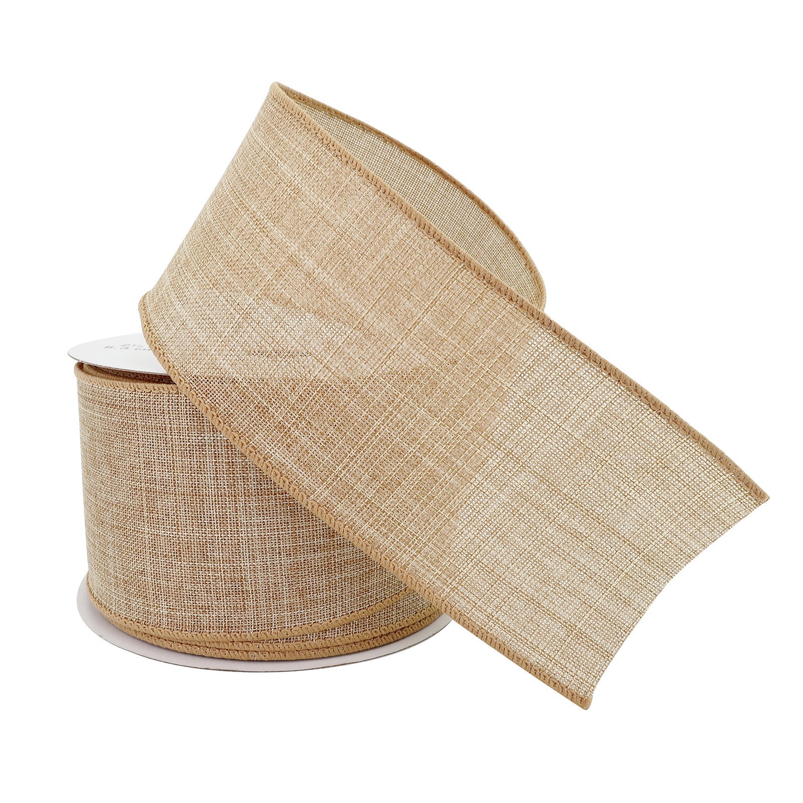 slide 4 of 4, 2.5" X 25ft. Faux Linen Wired Ribbon By Celebrate It, 2.5 in x 25 ft