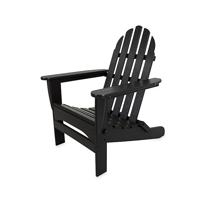 slide 1 of 1, POLYWOOD Folding Adirondack Chair - Black, 1 ct