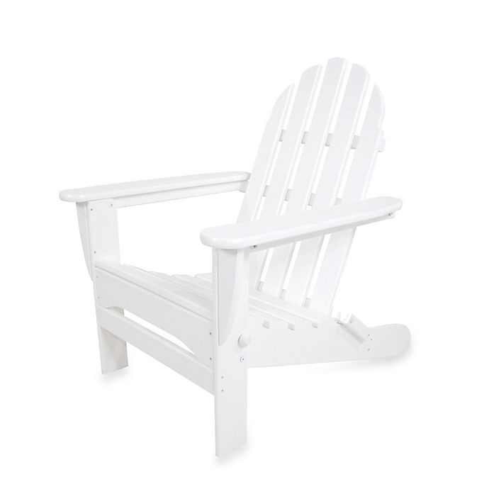 slide 1 of 2, POLYWOOD Folding Adirondack Chair - White, 1 ct