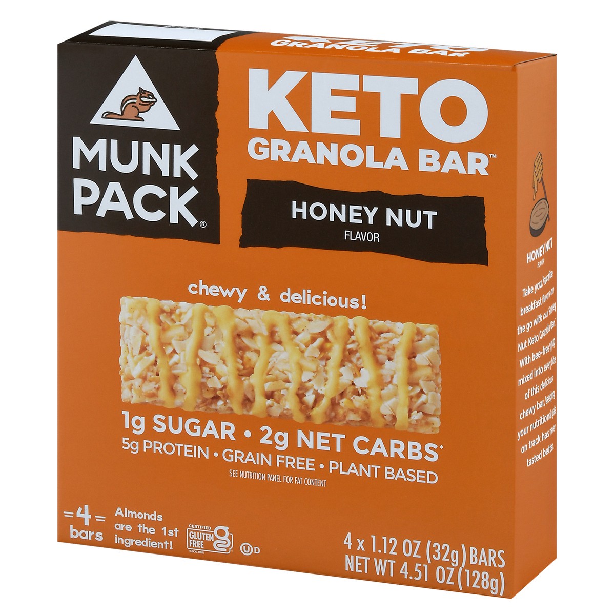 slide 7 of 14, Munk Pack Honey Nut Flavor Keto Granola Bar 4 - 1.12 oz Packs, 4 ct