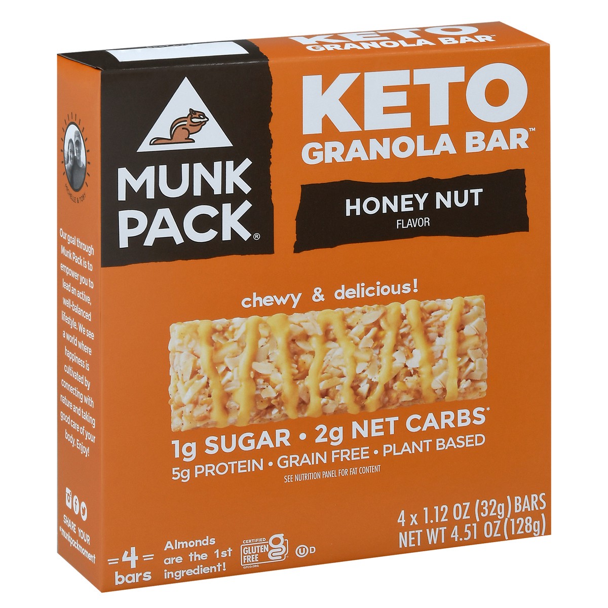 slide 5 of 14, Munk Pack Honey Nut Flavor Keto Granola Bar 4 - 1.12 oz Packs, 4 ct