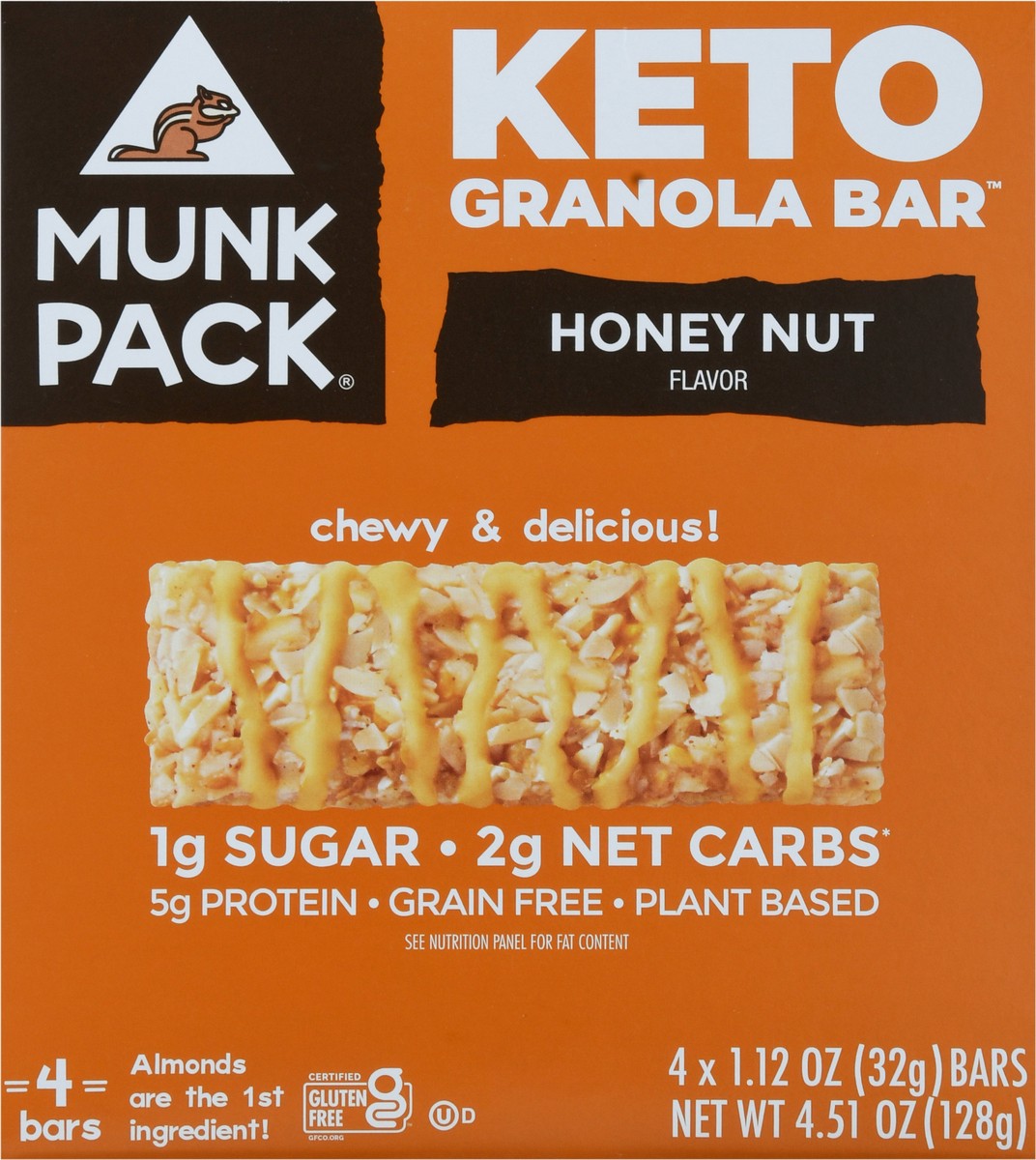 slide 12 of 14, Munk Pack Honey Nut Flavor Keto Granola Bar 4 - 1.12 oz Packs, 4 ct