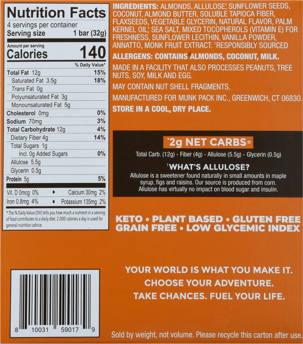 slide 4 of 14, Munk Pack Honey Nut Flavor Keto Granola Bar 4 - 1.12 oz Packs, 4 ct