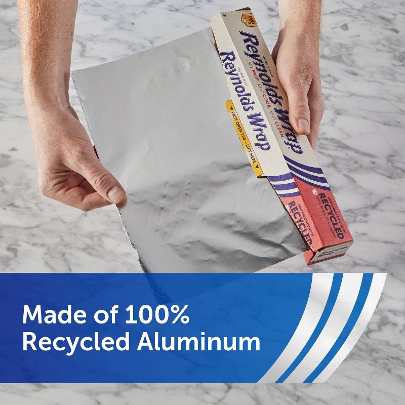 slide 4 of 9, Reynolds Wrap Recycled Aluminum Foil - 75 sq ft, 75 sq ft