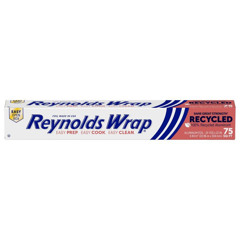 slide 1 of 9, Reynolds Wrap Recycled Aluminum Foil - 75 sq ft, 75 sq ft