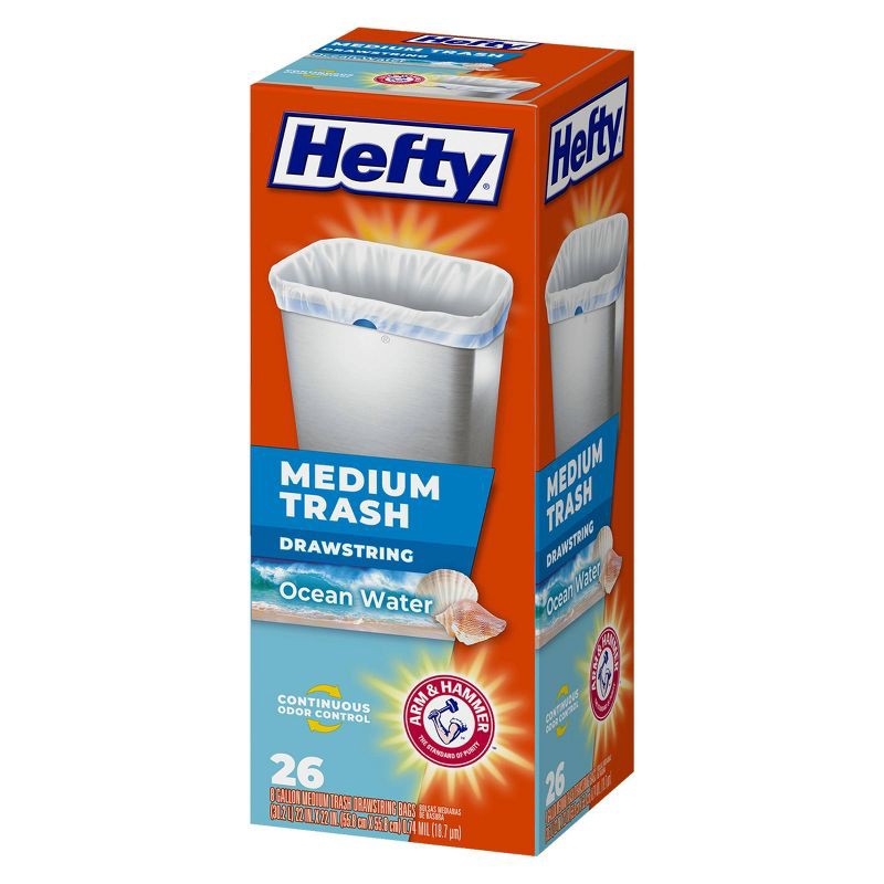 slide 3 of 5, Hefty Ocean Water Trash Bag - Medium - 26ct, 26 ct