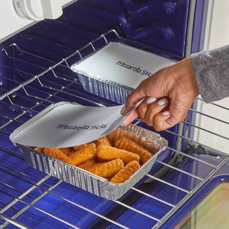 slide 3 of 7, EZ Foil Store and Reheat Oblong Pan with Oven Safe Lid - 5ct, 5 ct