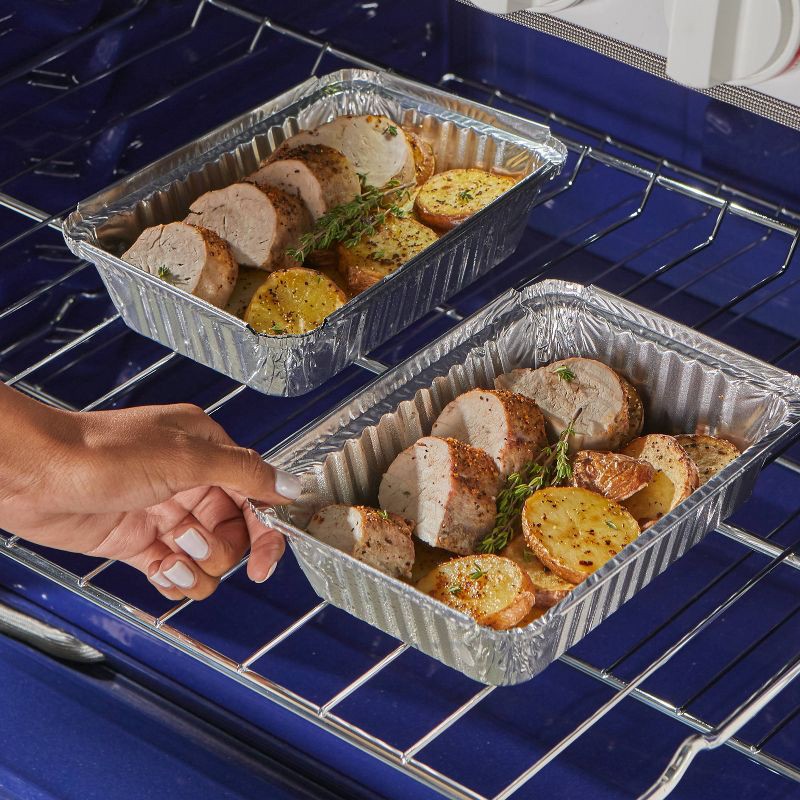 slide 6 of 7, EZ Foil Store and Reheat Oblong Pan with Oven Safe Lid - 5ct, 5 ct