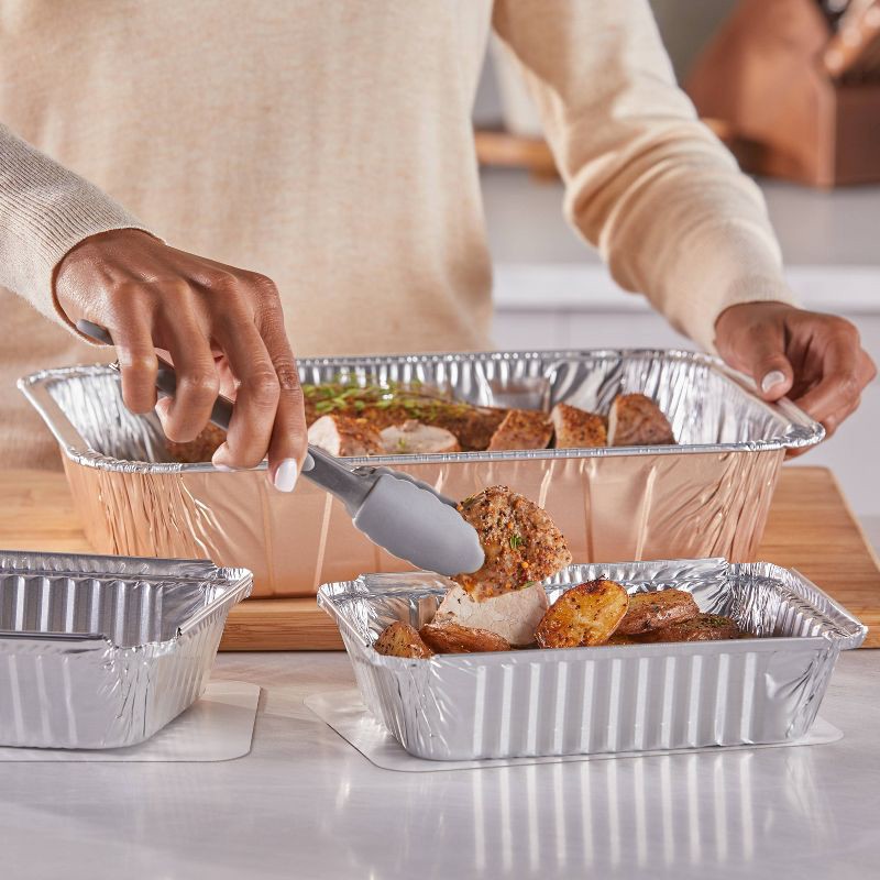slide 7 of 7, EZ Foil Store and Reheat Oblong Pan with Oven Safe Lid - 5ct, 5 ct