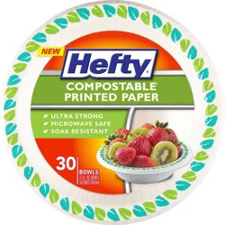 Hefty Compostable Printed Paper Bowl - 12oz/30ct