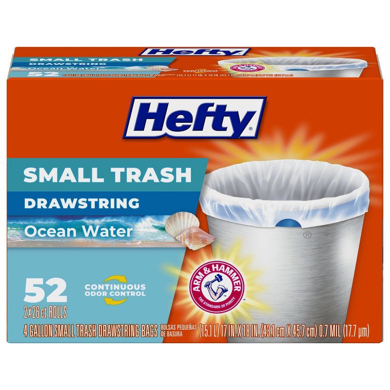 slide 5 of 5, Hefty Ocean Water Trash Bag - Small - 52ct, 52 ct