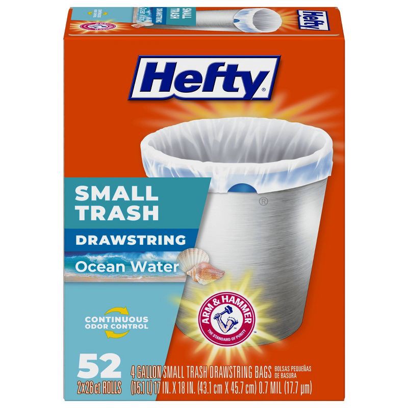 slide 1 of 5, Hefty Ocean Water Trash Bag - Small - 52ct, 52 ct
