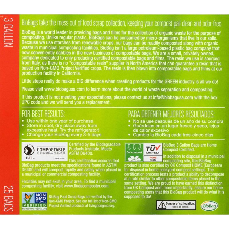 slide 3 of 4, BioBag Compostable Food Trash Bags - Small - 25ct/3gal, 25 ct, 3 gal