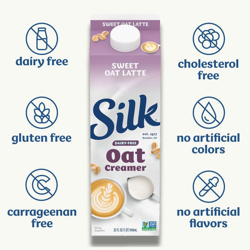 slide 4 of 10, Silk Sweet Oat Latte Creamer - 32 fl oz, 32 fl oz