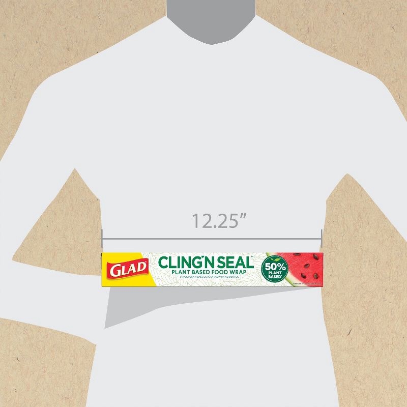 slide 6 of 7, Glad Cling n Seal 50% Plant Based Food Wraps - 200 sq ft, 200 sq ft