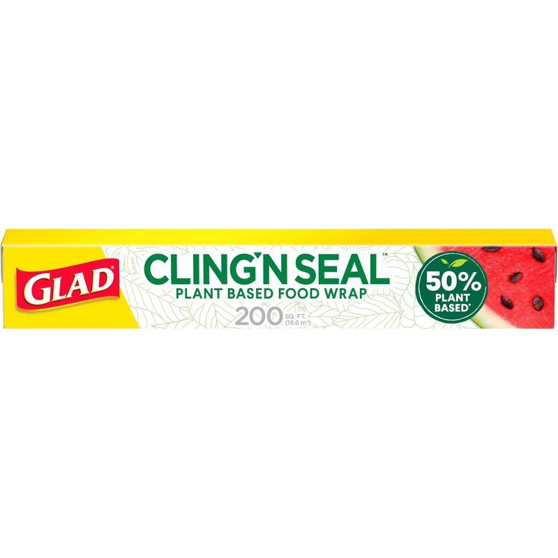 slide 1 of 7, Glad Cling n Seal 50% Plant Based Food Wraps - 200 sq ft, 200 sq ft