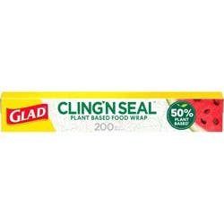 Glad Cling n Seal 50% Plant Based Food Wraps - 200 sq ft