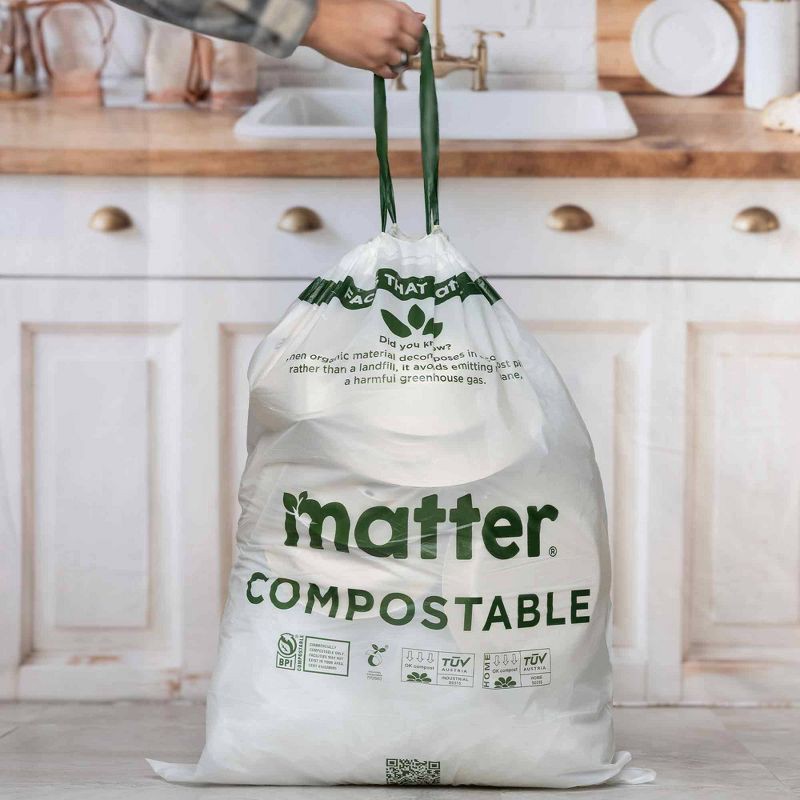 slide 15 of 19, Matter Compostable Tall Kitchen Trash Bags - 13gal/40ct, 40 ct; 13 gal