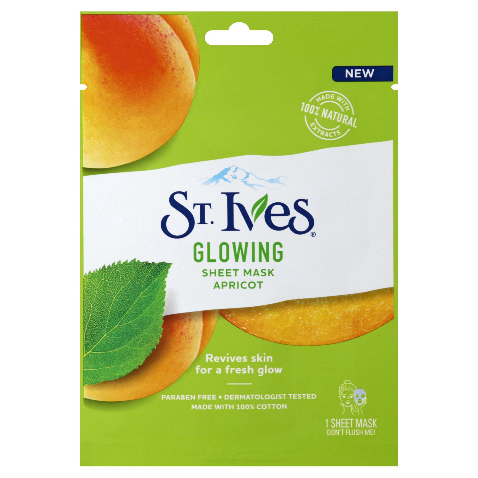 slide 1 of 2, St. Ives Glowing Apricot Sheet Mask, 1 ct