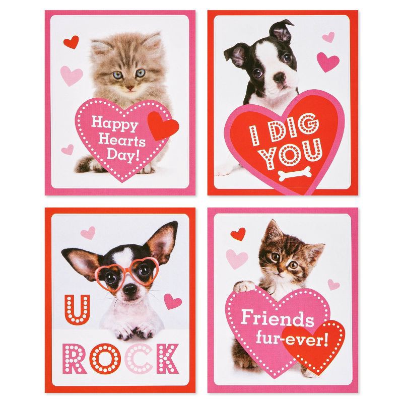 slide 4 of 4, Carlton Cards 28ct Valentine's Day Baby Animals Stickers, 28 ct