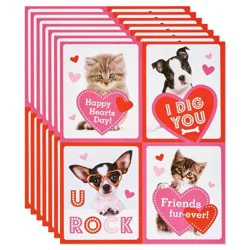 Carlton Cards 28ct Valentine's Day Baby Animals Stickers