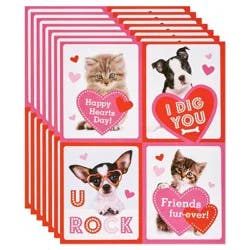 Carlton Cards 28ct Valentine's Day Baby Animals Stickers