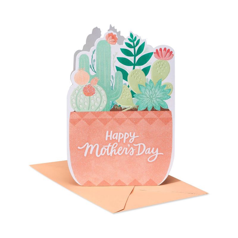 slide 1 of 5, Carlton Cards Mother's Day Card Potted Succulents, 1 ct