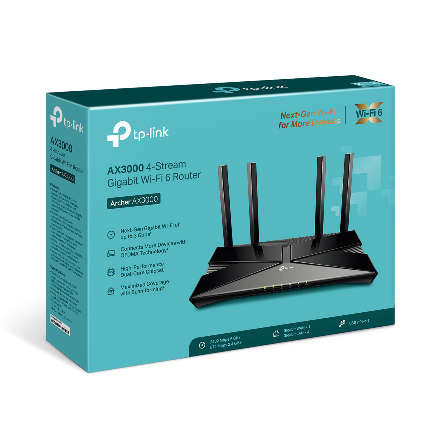slide 3 of 3, TP-Link 4-Stream Gigabit Archer AX3000 Wi-Fi 6 Router 1 ea, 1 ct