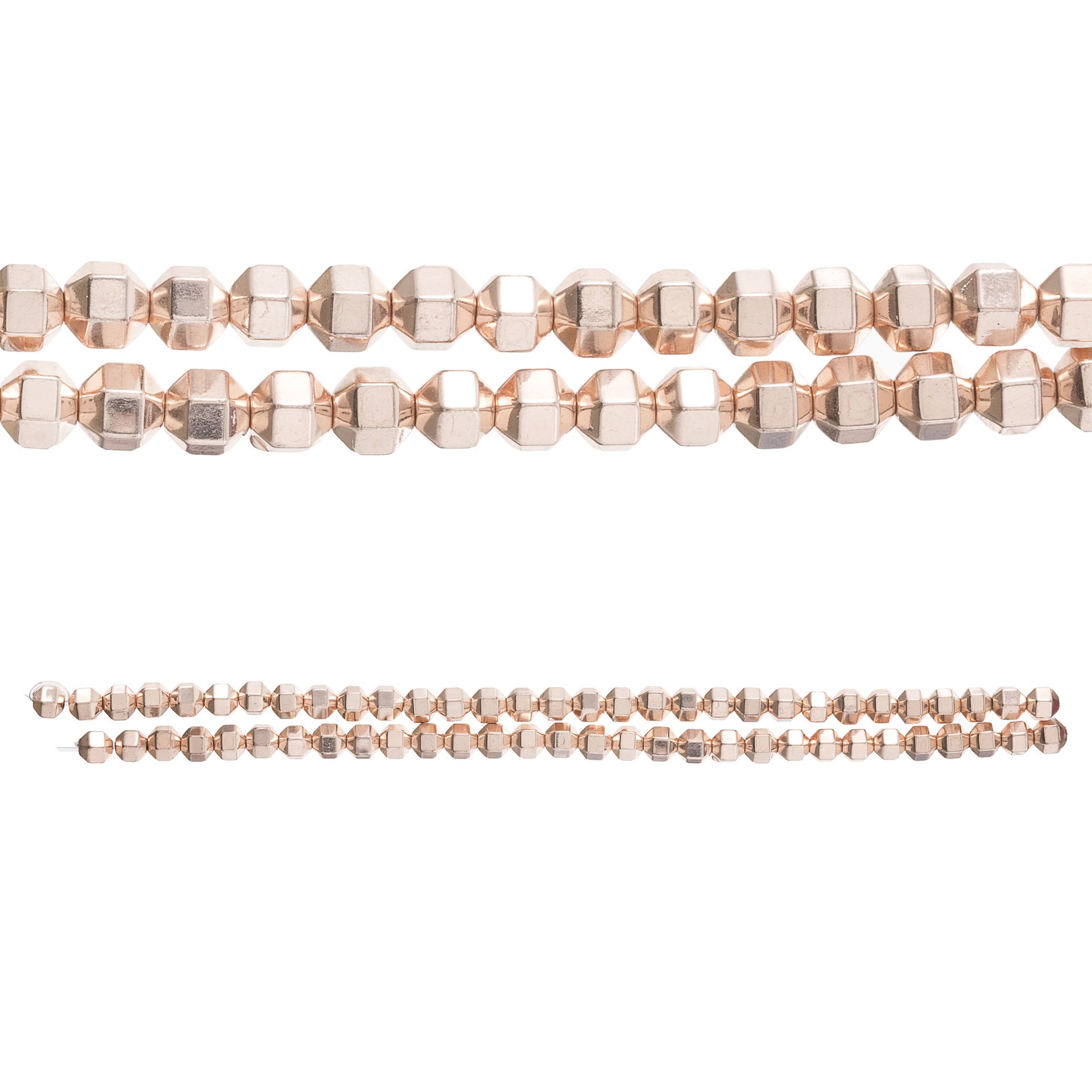 slide 4 of 5, Rose Gold Hematite Bicone Beads, 4mm By Bead Landing, 4 mm
